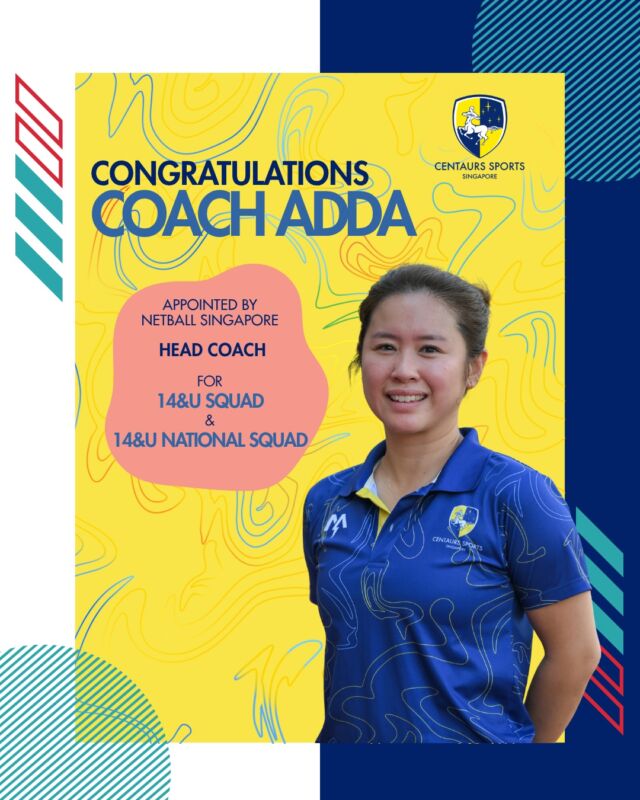 🏐 A proud moment for our Centaurs Netball community!

A huge congratulations to Coach Adda on her appointment as Head Coach for the Singapore 14&U Squad and 14&U National Squad!

We're incredibly proud to see Coach Adda take on this exciting role, continuing to nurture and inspire the next generation of netball athletes in Singapore.

Following two rounds of selections over the past two weeks, congratulations also to all the girls who have been selected for the four 14&U squads!

With the first squad training kicking off tonight, we wish all coaches and the selected players a fantastic journey ahead. Here's to new opportunities, growth and achievements on and off the court! 💙💛

#CentaursNetball #CentaursSports #YouthNetball